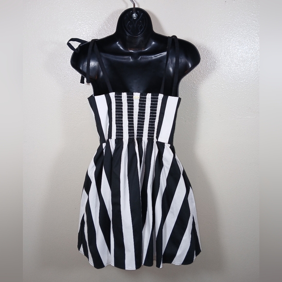 Show Me Your Mumu Dolled Up Mini Dress in Strip Black and White - Picture 4 of 13
